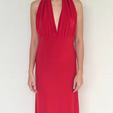 Georgiou Red Halter Neck Backless Dress