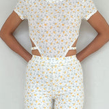 My Mum Made It White Floral Co Ord Bodysuit & Short