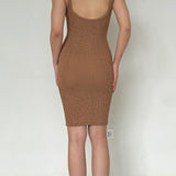 Hunza G Brown Crinkle Dress