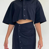 Jacquemus Black Short Dress with Button detail