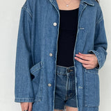 American Vintage Blue Denim Jacket  With Side By Side Pocket
