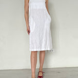 Trude Lizares White Linen Short Dress with Two Side Slit
