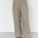 Arkitaip Beige Toned Flowy Trousers