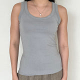 Nirvana Collective Grey Ribbed Tank with Pads