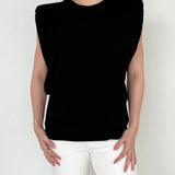 Frankie Shop Sleeveless Shoulder Padded Top