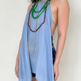 Jacquemus Backless Halter with Beaded Dangling Back