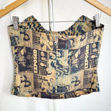 Miaou Newspaper Print Corset