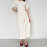 Something to Hold Cream Puff Sleeve Dress