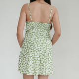 Princess Polly Green Floral Double Linen Dress