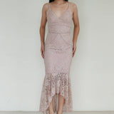 Ever New Biege Tulle Sheer Halter Neck Dress