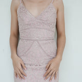 Ever New Biege Tulle Sheer Halter Neck Dress