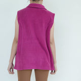 Red Vest With Zip Up Detail