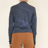 Paloma Wool Blue Long Sleeve Vintage Abtract Pied Rich Holland Design Blouse with Tie