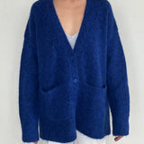 COS Blue V Neck Knitting Pattern Cardigan