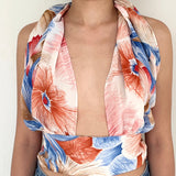 Cult Gaia Multi Color Halter Floral Top