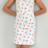 Djerf Avenue White Strawberry Print Tube Dress