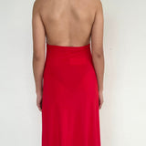 Georgiou Red Halter Neck Backless Dress