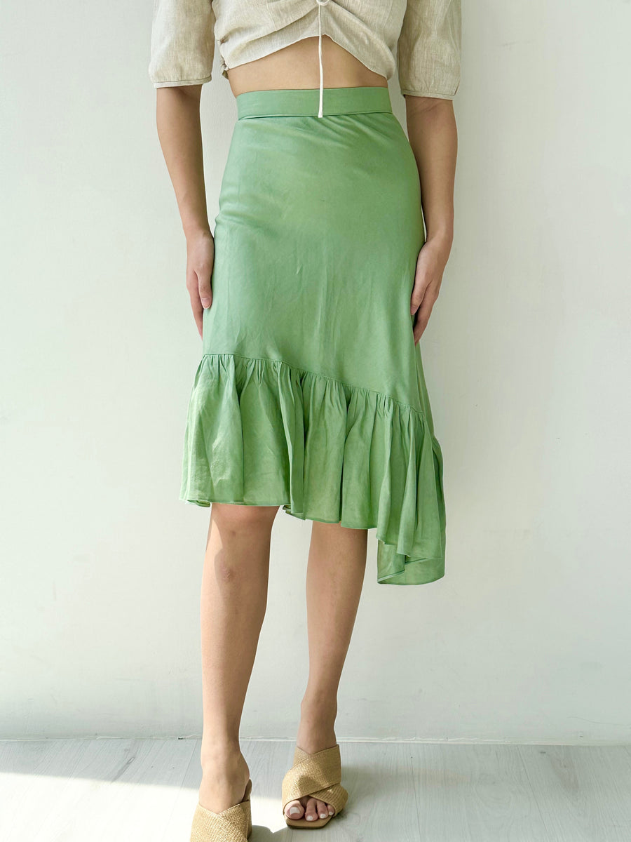 Eustacia Ruffled Linen Skirt