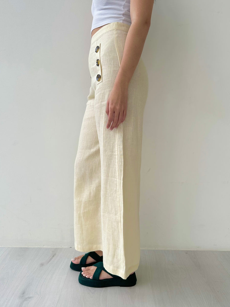 Faithfull the Brand Cream Linen Trousers