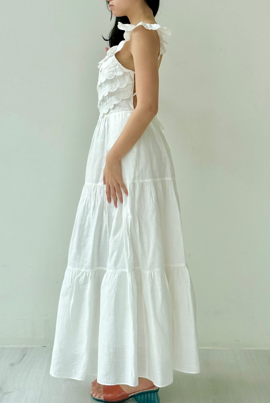 SEA NY Scallop Effect Long Dress