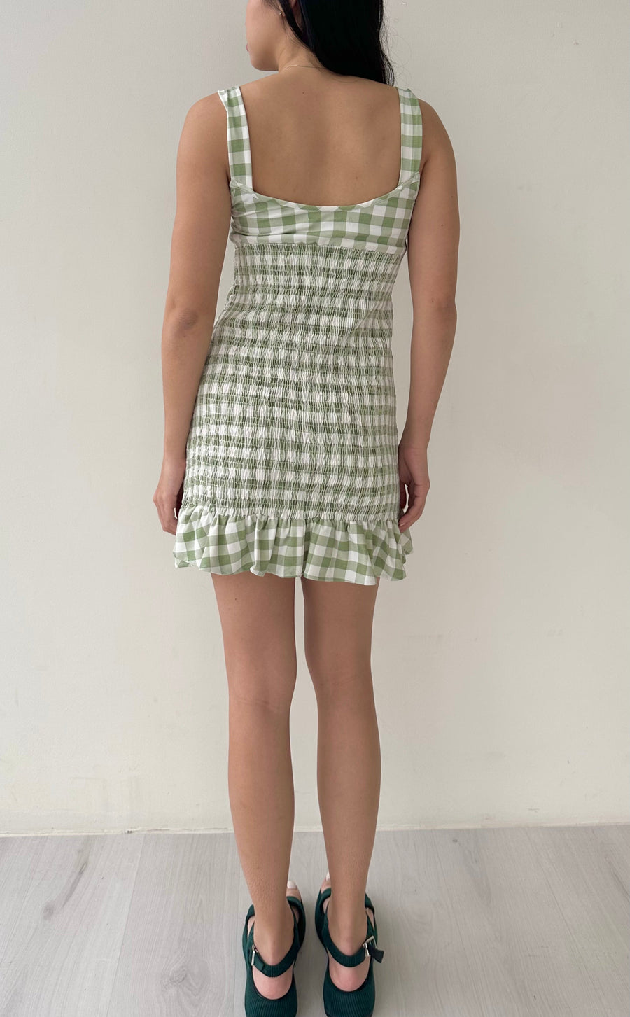 Ciao Lucia Gingham Shirred Dress
