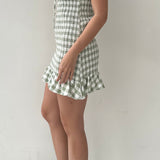 Ciao Lucia Gingham Shirred Dress