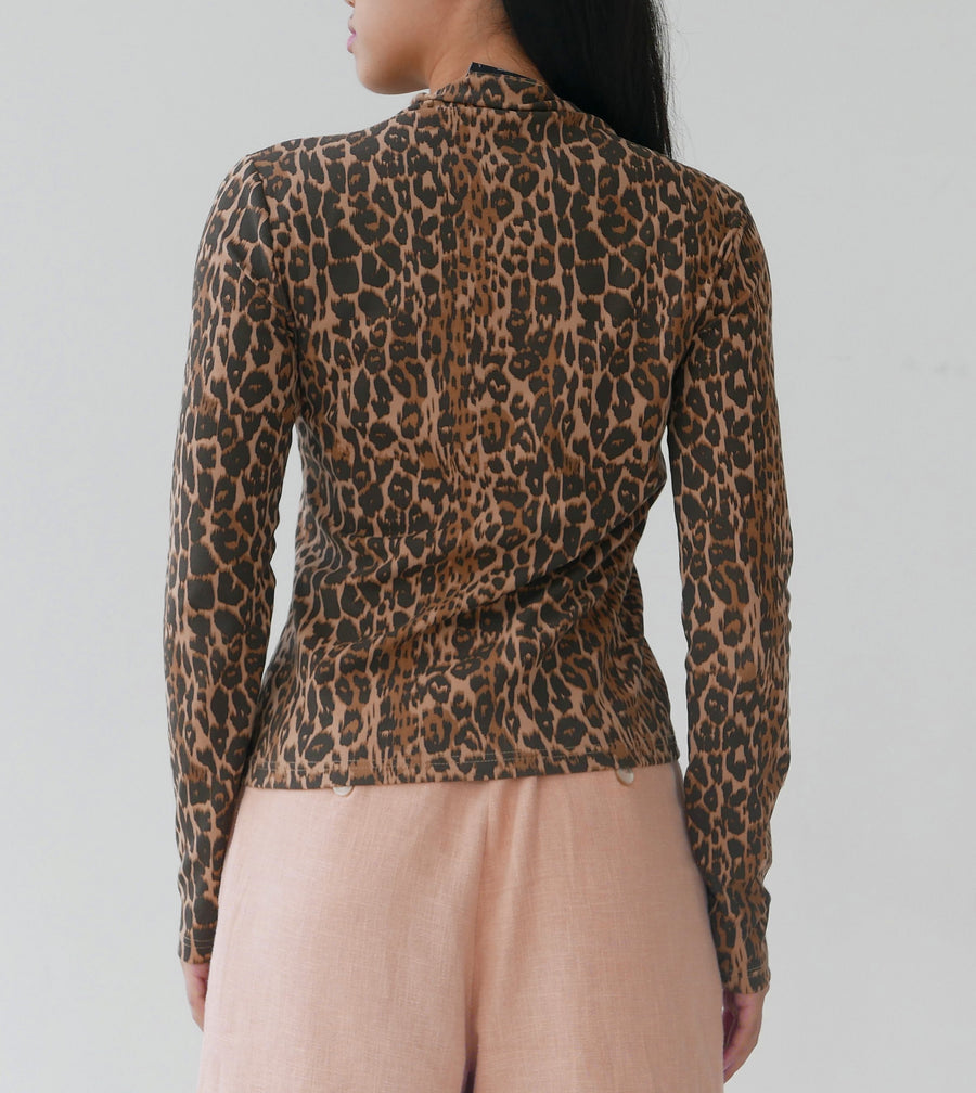 C/MEO Collective Cheetah Mock Neck