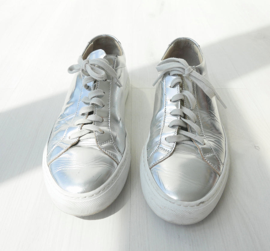 Common Project Silver Sneakers