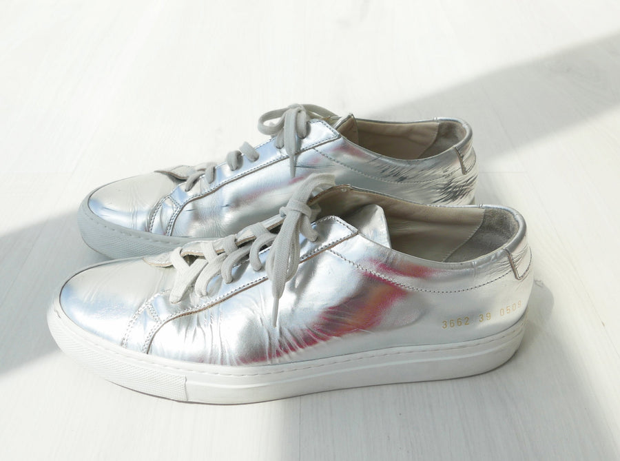 Common Project Silver Sneakers