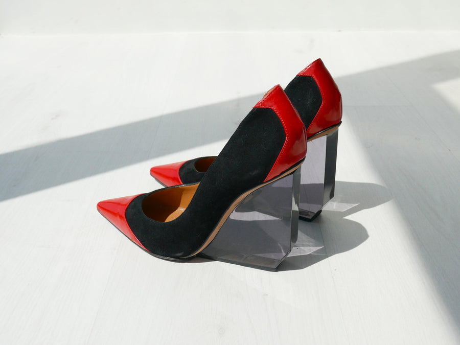 Pollini Glass Wedge Heels