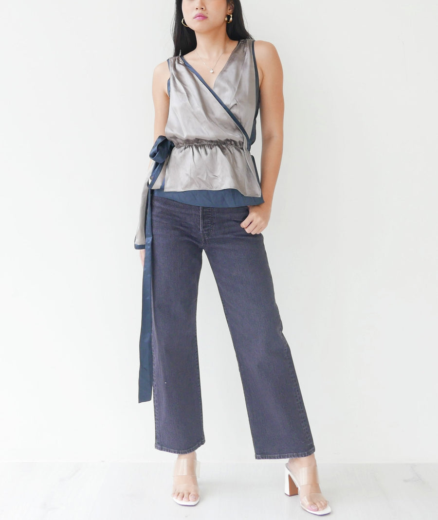 Diane Von Furstenburg 100% Silk Wrap Top