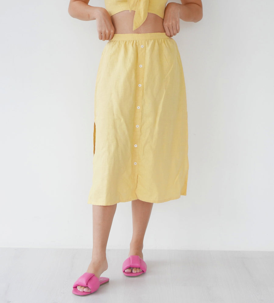 Faithfull the Brand Button Down Skirt
