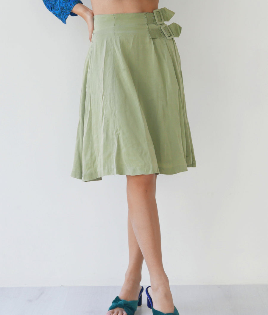 Sage Skirt with Buckle