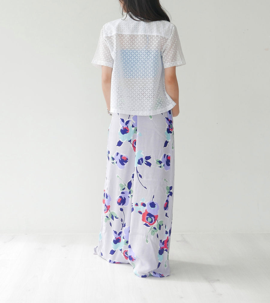 Grey Floral Trousers