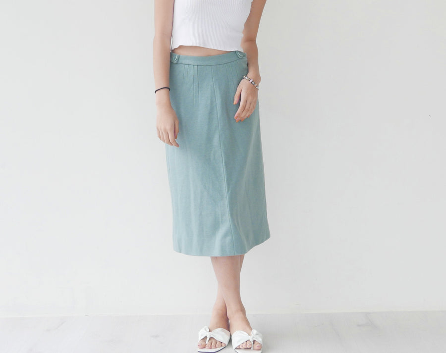 Sonia Rykiel Chez Ultimo Sage Blue Skirt
