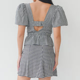 Ciao Lucia Gingham Puff Sleeve