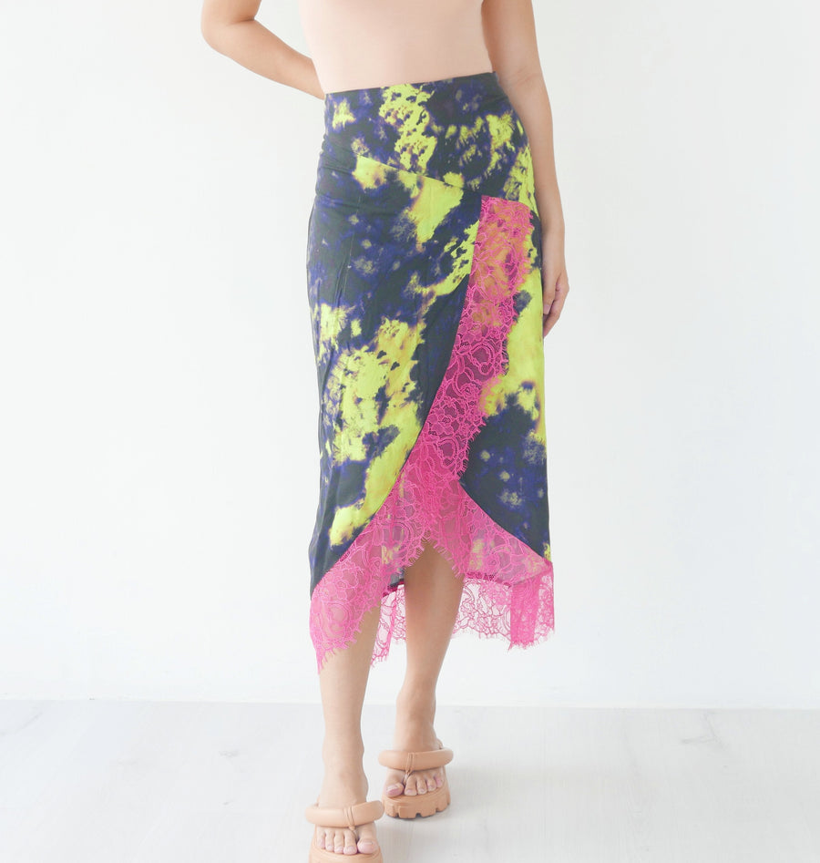 Tie Dye Lace Skirt