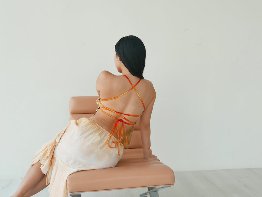 Organic Dyed Backless Strappy Top - Drop 28