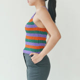 Ganni Glittered Striped Sleeveless Top