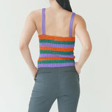Ganni Glittered Striped Sleeveless Top