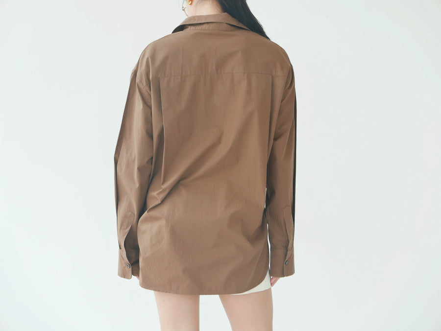Frankie Shop Oversized Chocolate Button Down