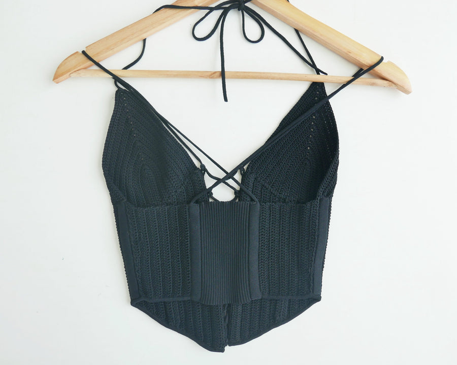 Dion Lee Lace Up Crochet Corset