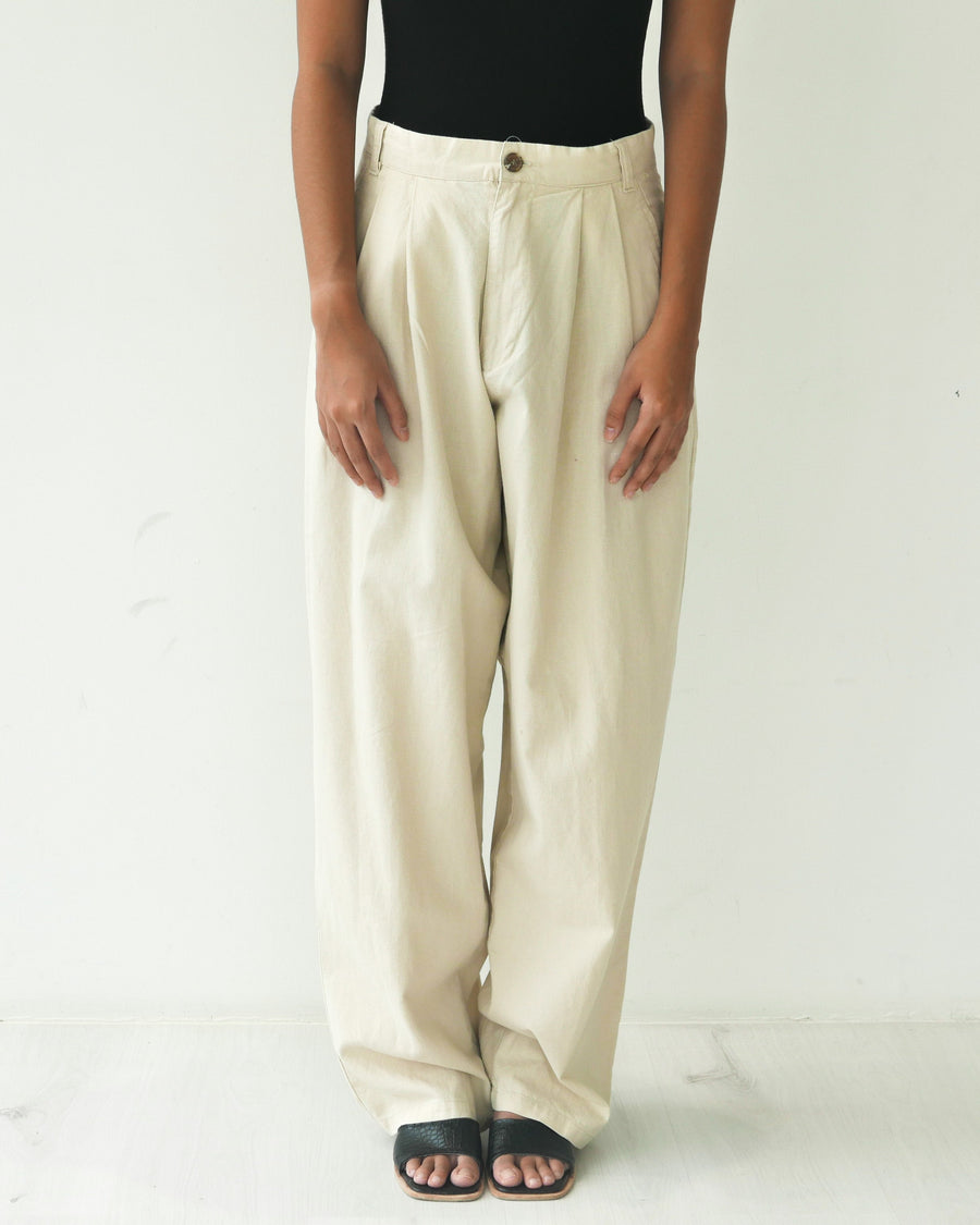 Beige Linen Trousers