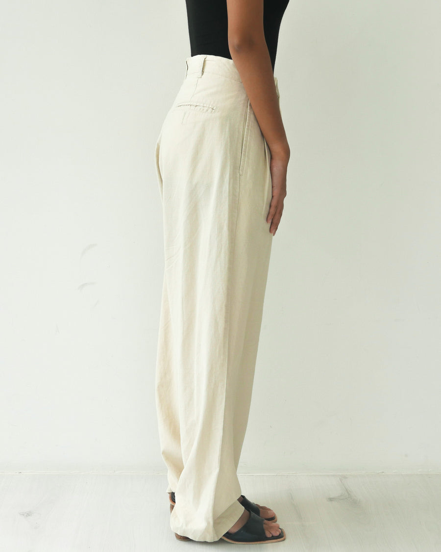 Beige Linen Trousers