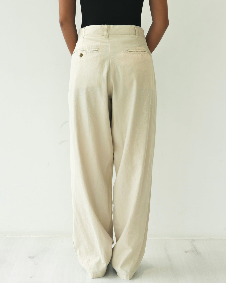 Beige Linen Trousers