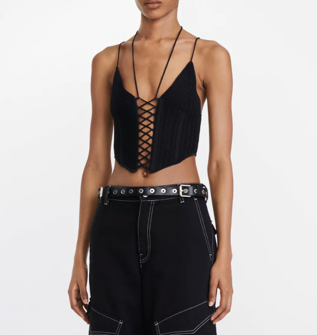 Dion Lee Lace Up Crochet Corset